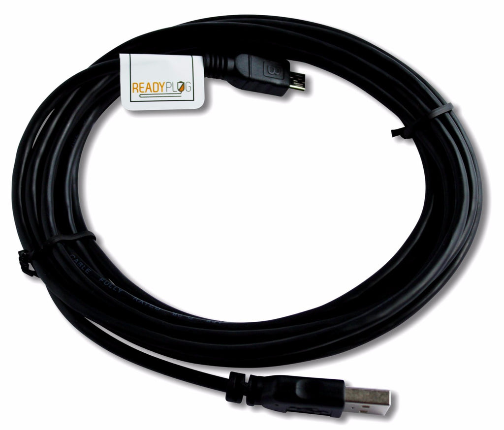 ReadyPlug 10ft Extra Long Micro USB Data/Charger Cable for: Samsung Galaxy Mega 6.3 i9200 (Black, 10 feet)-USB Cable-ReadyPlug