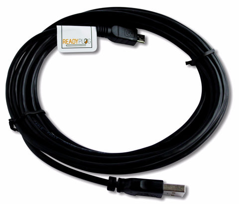 Readyplug USB Cable for Charging Motorola Moto G (4th Generation) XT1625 Phone (10 Feet, Black)-USB Cable-ReadyPlug