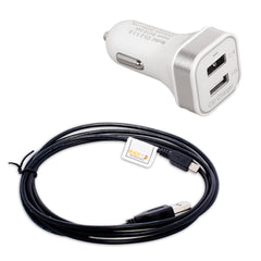 ReadyPlug USB Car Charger for Samsung Galaxy Tab A & S Pen SM-P550 2 USB Dual Port (White)-USB Cable-ReadyPlug