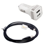 ReadyPlug USB Car Charger for: Mophie juice pack wireless and charging base for iPhone 6s/6 (White, Glows Blue)-USB Cable-ReadyPlug